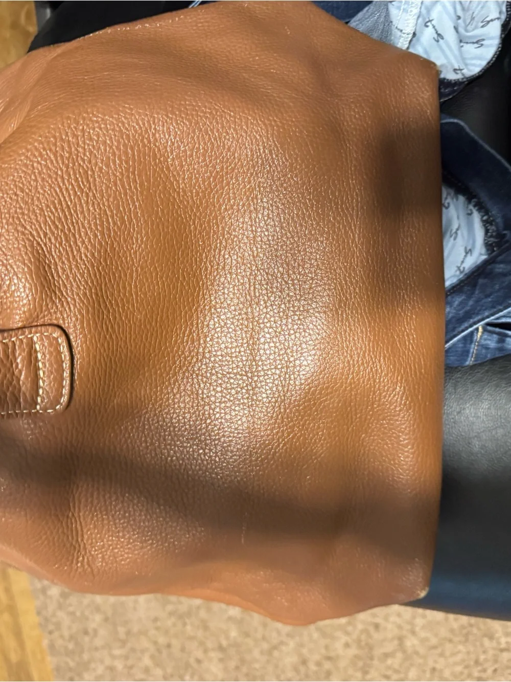 Dooney & Bourke Brown Pebbled Leather Hobo with Gold Hardware
